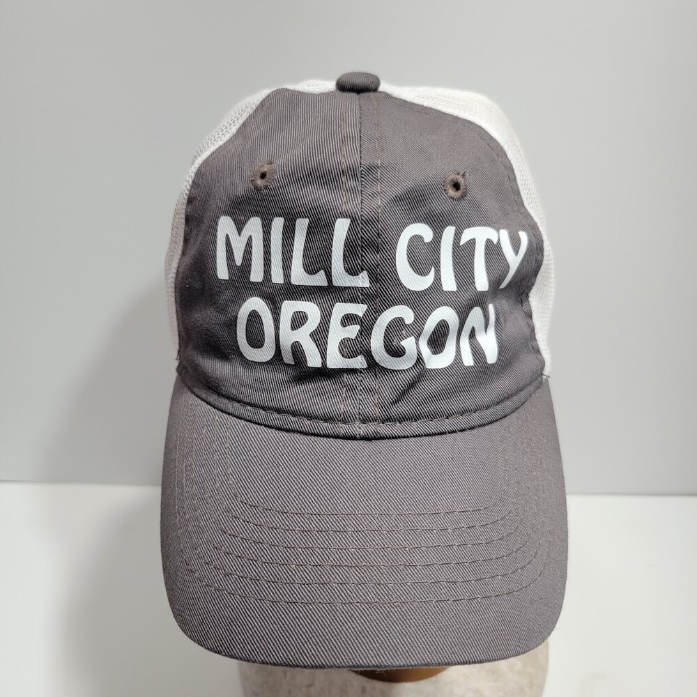 Mill City Oregon Hat Cap Strap Back Grey White OC Brand Youth
